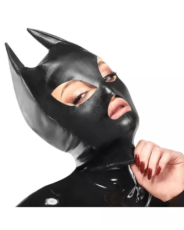 Masque de tête Bad Kitty en latex pour jeux de rôle et soirées costumées-3