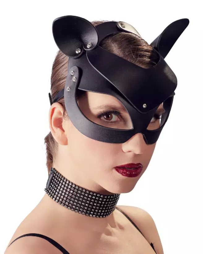Masque Bad Kitty avec strass pour jeux de rôle et soirées costumées-3