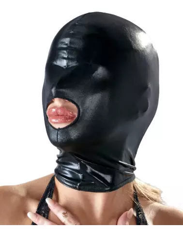 Masque tête noir Bad Kitty pour jeux de rôle et soirées à thème-3