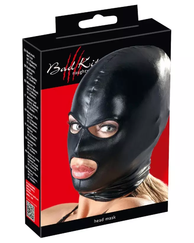 Masque noir Bad Kitty élégant pour soirées thématiques et jeux de rôle-1