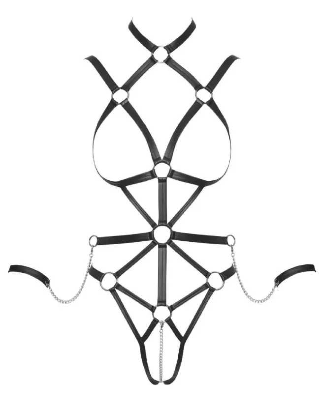 Harnais Bad Kitty Strap Body L en action, tenue érotique séduisante-5