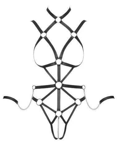 Harnais Bad Kitty Strap Body L en action, tenue érotique séduisante-5