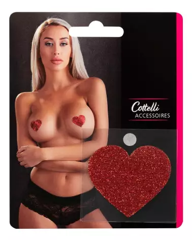 Cache-tétons en forme de coeur Cottelli Accessoires, stickers intimes et séduisants-1