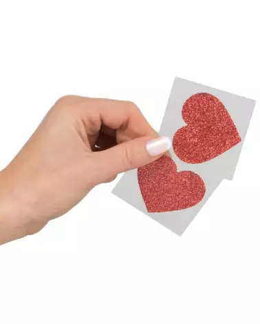 Cache-tétons en forme de coeur Cottelli Accessoires, stickers intimes et séduisants-5