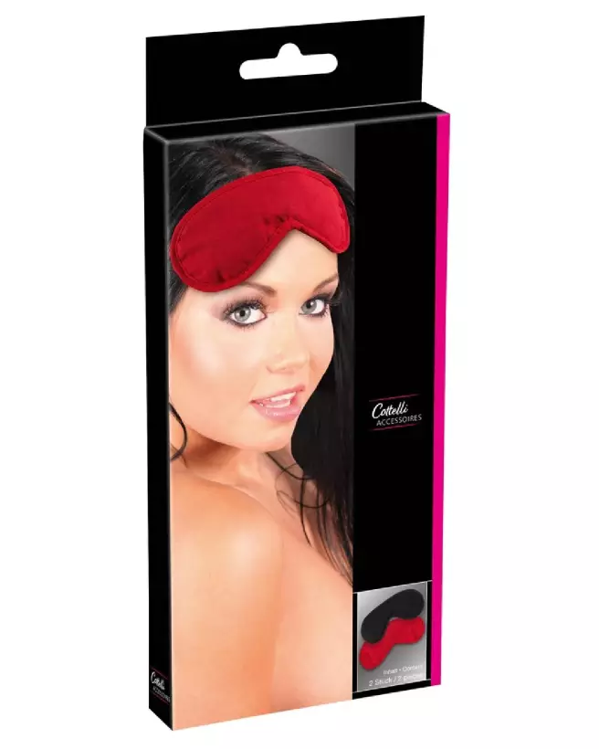 Pack de deux bandeaux Cottelli ACCESSOIRES rouge et bleu pour masques et jeux de rôles-1