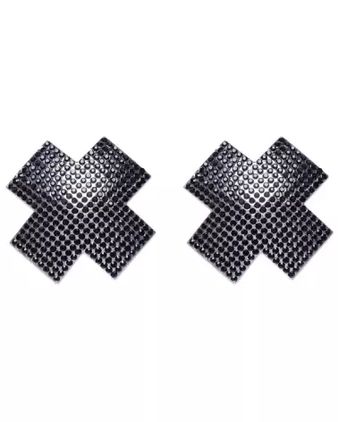 Cache-tétons noirs croisés Cottelli ACCESSOIRES, bijou de mamelon élégant-5