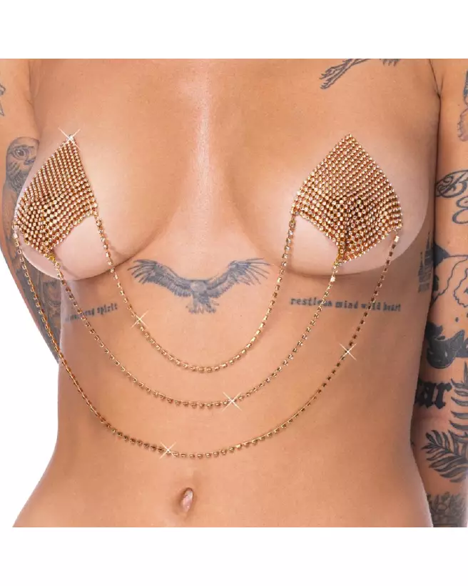 Image de Nipple Jewellery Gold de Cottelli ACCESSOIRES, bijou élégant pour ensemble de lingerie-5