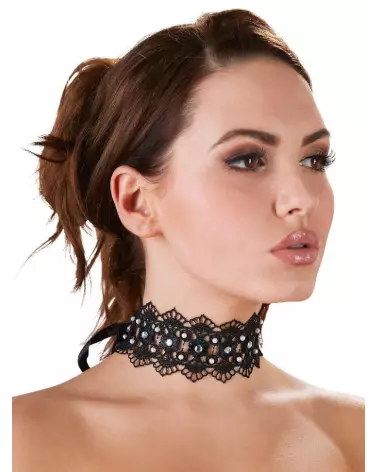Collier Choker Cottelli brodé avec strass pour animaux-2