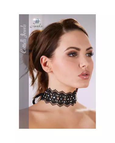 Collier Choker Cottelli brodé avec strass pour animaux-7