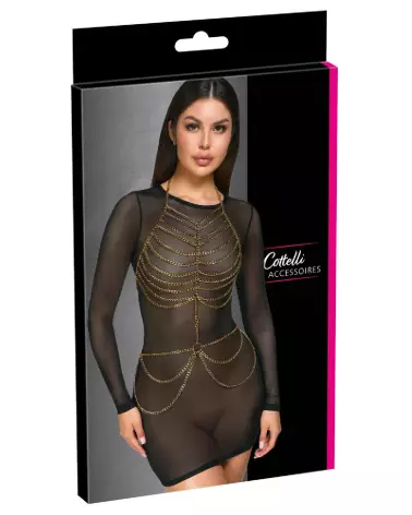 Body Chain Gold élégant de Cottelli ACCESSOIRES, bijou de corps doré chic-1