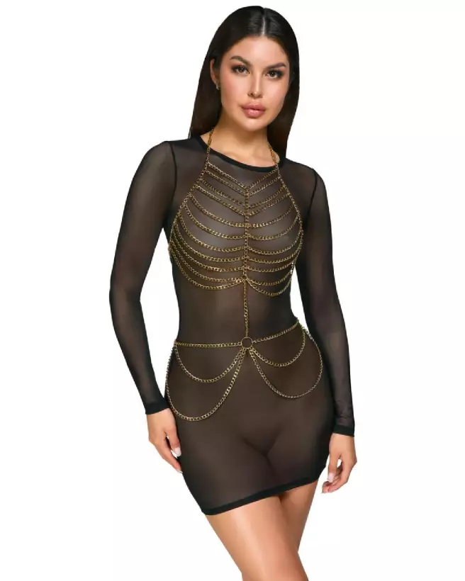 Body Chain Gold élégant de Cottelli ACCESSOIRES, bijou de corps doré chic-3