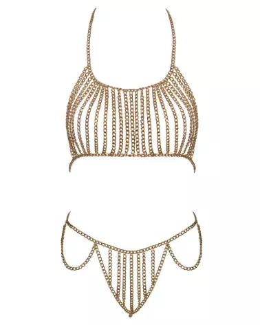 Top Set Chain Gold par Cottelli ACCESSOIRES, bijou de corps élégant en or-5