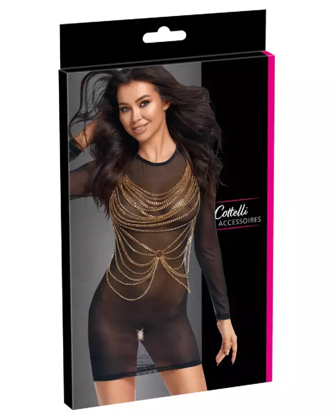 Body Chain Gold élégant de Cottelli ACCESSOIRES, bijou de corps doré et tendance-1