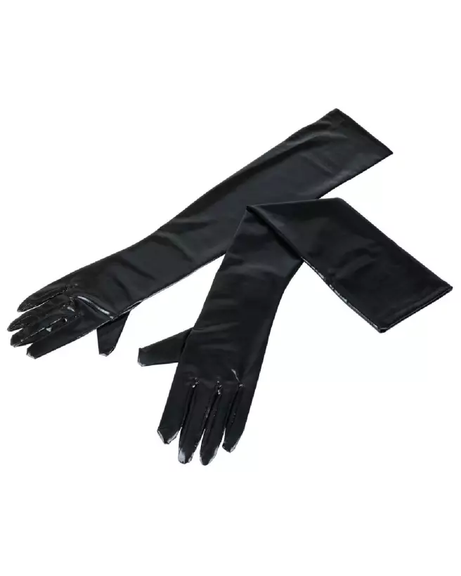 Gants Wet Look Cottelli ACCESSOIRES noirs élégants tailles S-L-3