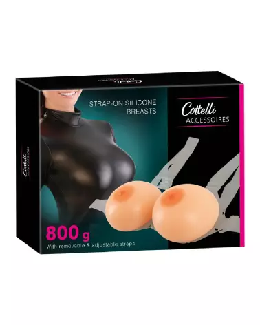 Strap-on Silicone Breasts Cottelli Collection faux seins réalistes en silicone ajustables-1
