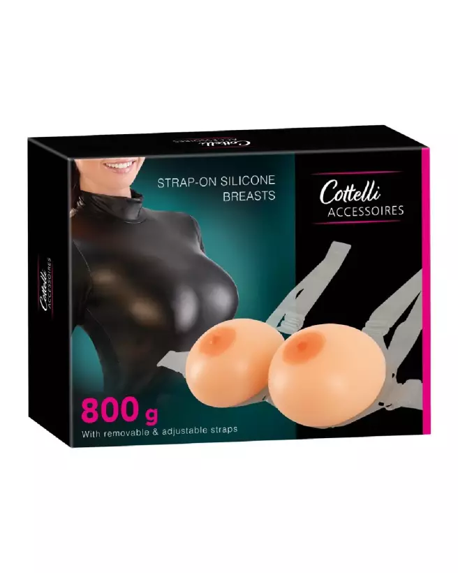 Image de faux seins en silicone Strap-On de Cottelli Accessoires pour un look naturel et confortable-1
