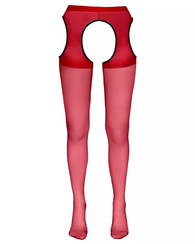 Collants rouges sexy Cottelli LEGWEAR taille S/M pour un style élégant et séduisant-4