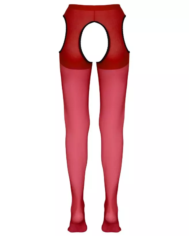 Collants rouges sexy Cottelli LEGWEAR taille S/M pour un style élégant et séduisant-5