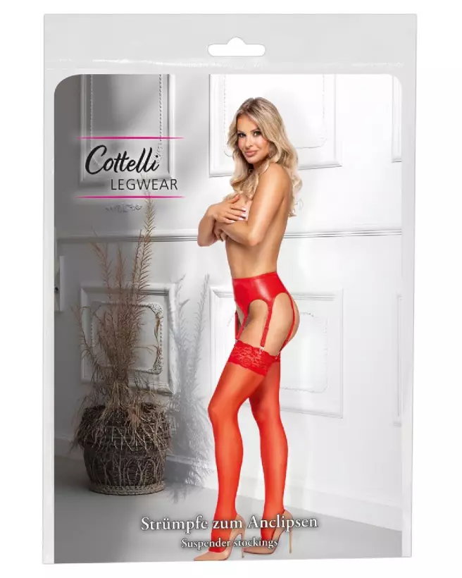 Collants rouges taille M Cottelli LEGWEAR pour style élégant et confortable-1