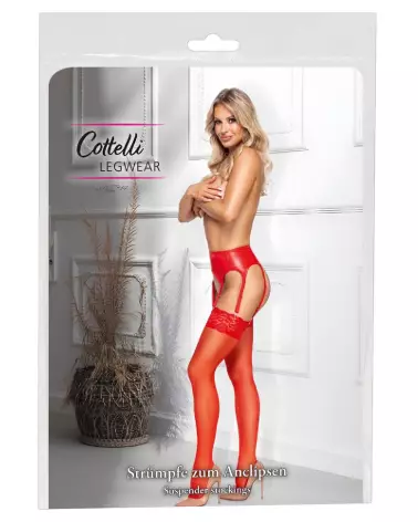Collants rouges Cottelli LEGWEAR taille S élégants et confortables-1