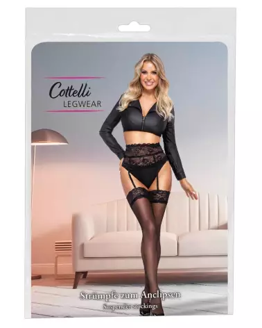 Collants noirs élégants taille L Cottelli LEGWEAR-1