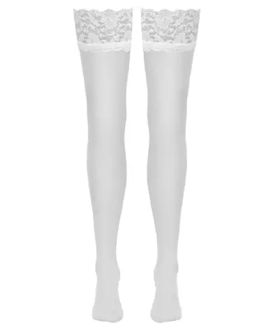 Stockings White Taille L Cottelli LEGWEAR - Collants Blancs Élégants et Confortables-7