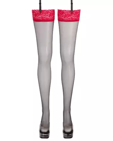 Collants Cottelli LEGWEAR Stockings Black/Red 3 élégants et séduisants-5