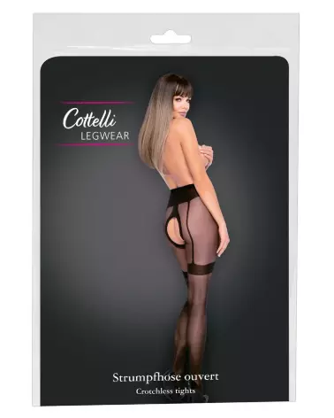 Cottelli LEGWEAR Crotchless Tights 3 collants ouverts élégants-1