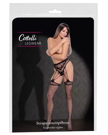 Image du String with Stockings S-L de Cottelli LEGWEAR, collants sexy et élégants-1