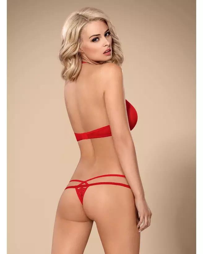 Ensemble Obsessive 838-SET-3 rouge, lingerie fine deux pièces, style séduisant et élégant-4