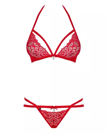 Ensemble Obsessive 838-SET-3 rouge, lingerie fine deux pièces, style séduisant et élégant-5