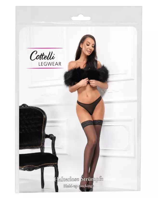 Collants Hold-Up Stock Black 3 de Cottelli LEGWEAR - Élégance et Confort-1