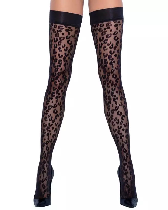 Hold Up Stockings Leo 5 Cottelli LEGWEAR collants motif léopard élégants-2