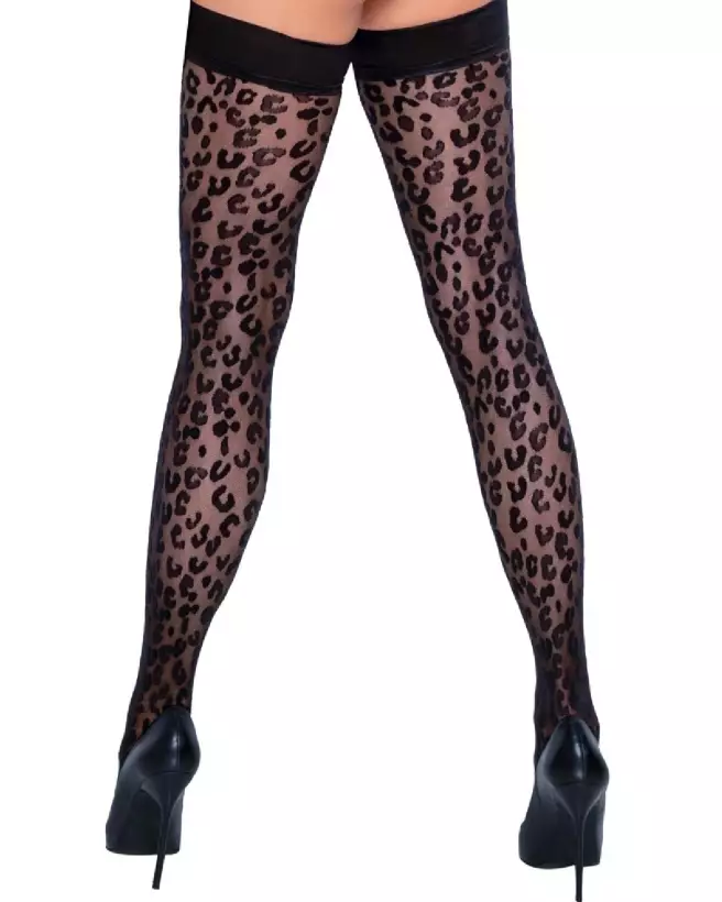 Hold Up Stockings Leo 5 Cottelli LEGWEAR collants motif léopard élégants-4