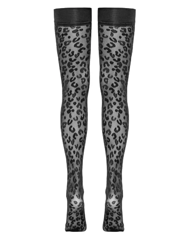 Hold Up Stockings Leo 5 Cottelli LEGWEAR collants motif léopard élégants-6