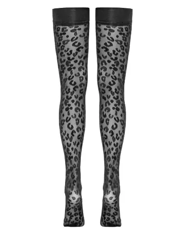 Hold Up Stockings Leo 5 Cottelli LEGWEAR collants motif léopard élégants-6
