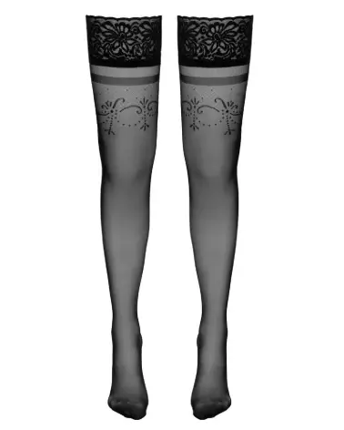 Collants noirs autoportants Cottelli LEGWEAR Hold-Up Stockings Black 5 élégants et confortables-5