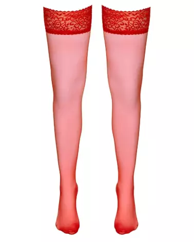 Collants Hold-up Stockings Red 4 de Cottelli LEGWEAR en rouge, élégants et confortables-6