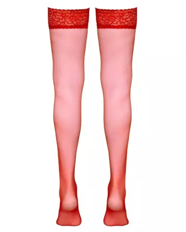Collants Hold-up Stockings Red 4 de Cottelli LEGWEAR en rouge, élégants et confortables-7