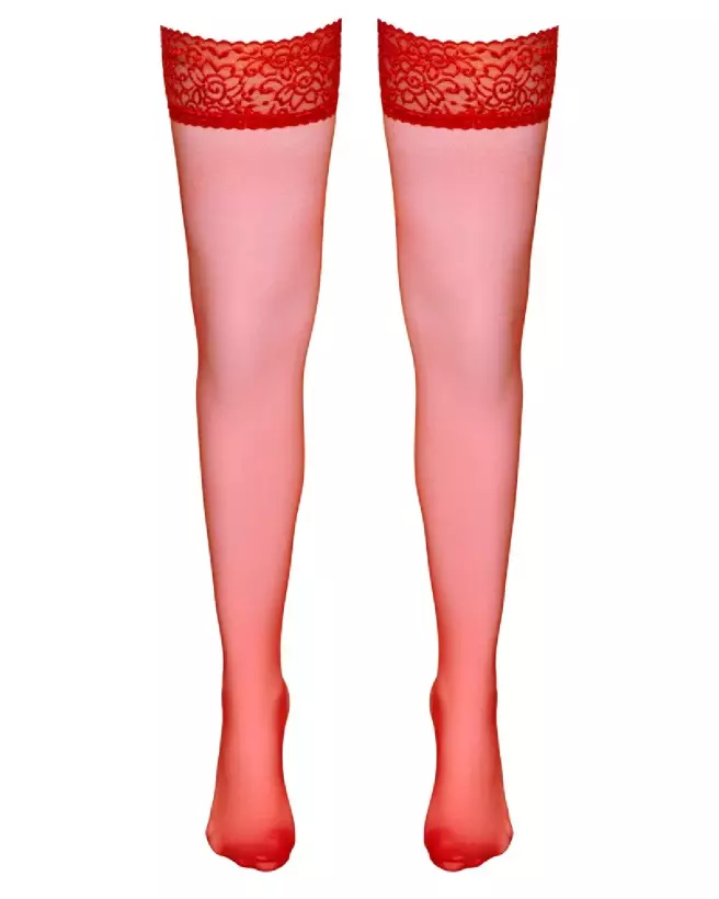 Collants hold-up rouges élégants Cottelli LEGWEAR-6