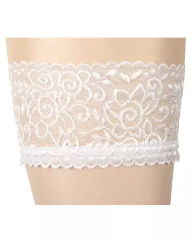 Photo des Hold-Up Stockings White 5 de Cottelli LEGWEAR, collants blancs élégants et confortables-5