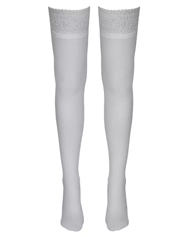 Hold-Up Stockings White 2 de Cottelli LEGWEAR - Collants Blancs Élégants et Confortables-6