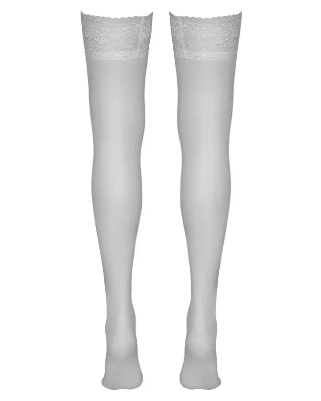 Collants blancs Cottelli LEGWEAR Hold-up Stockings White 1 de haute qualité-7