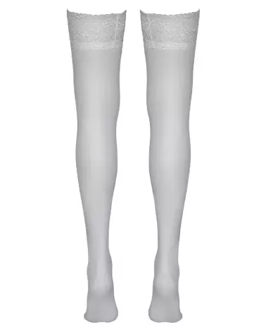 Collants blancs Cottelli LEGWEAR Hold-up Stockings White 1 de haute qualité-7