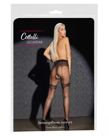 Crotchless Tights 3 de Cottelli LEGWEAR, collants ouverts élégants-1