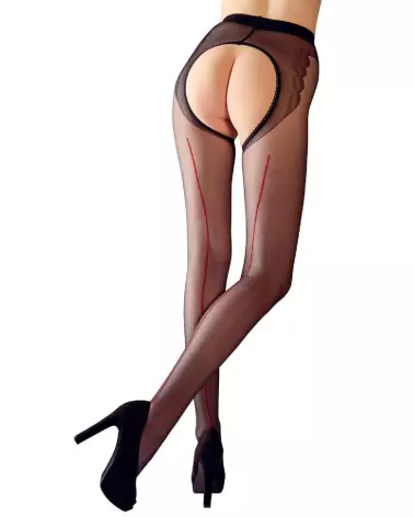 Photo de Crotchless Tights 4 par Cottelli LEGWEAR, collants ouverts élégants-3