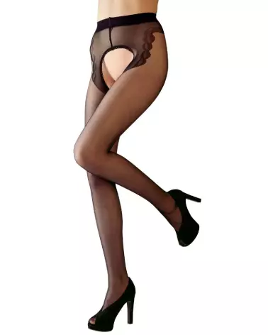 Photo de Crotchless Tights 4 par Cottelli LEGWEAR, collants ouverts élégants-4