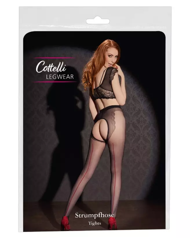 Cottelli LEGWEAR Crotchless Tights 3 - Collants ouverts élégants et confortables-1