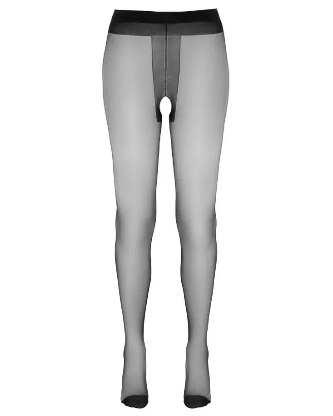 Collants Crotchless Tights Black 2 de Cottelli LEGWEAR, style élégant et séduisant-4