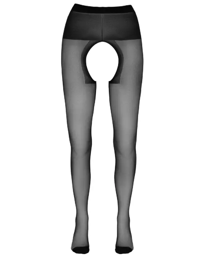 Collants ouverts Crotchless Tights Black 3 de Cottelli LEGWEAR-4